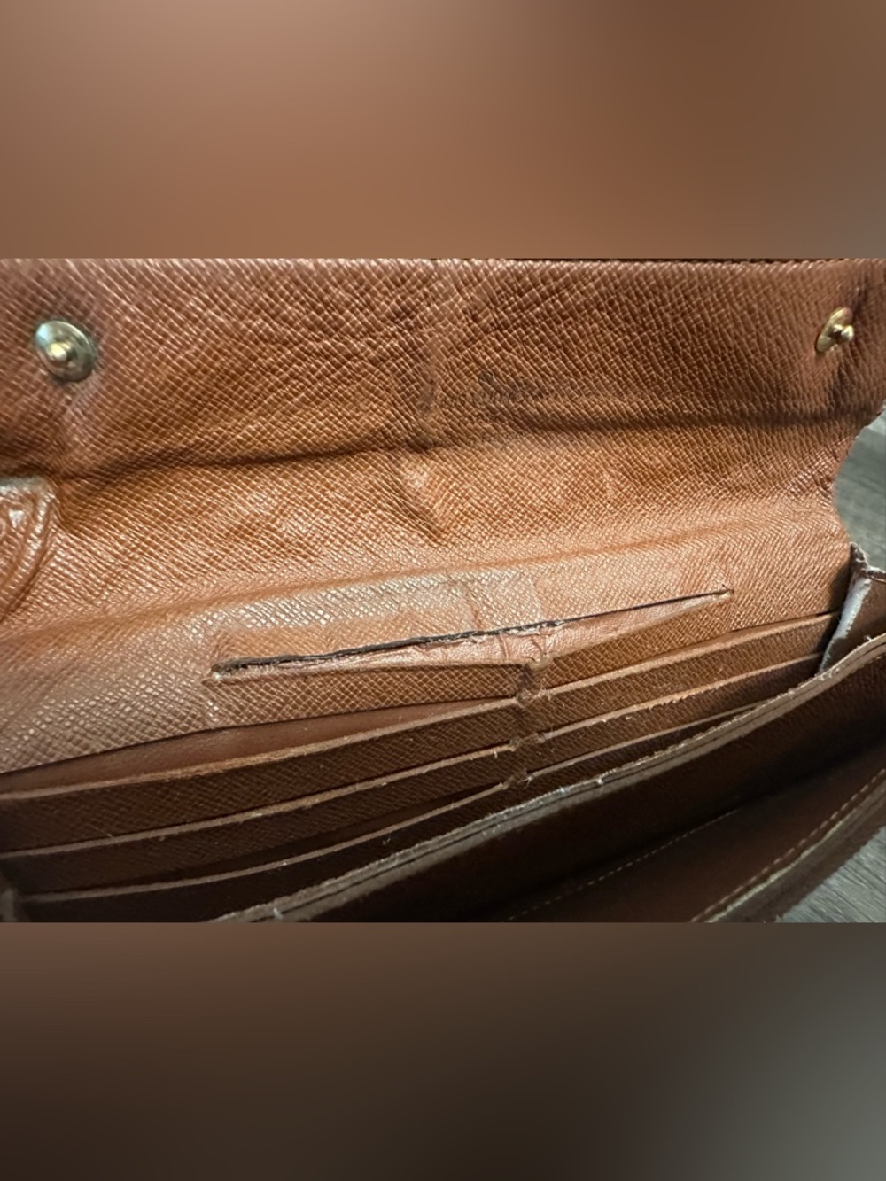 Louis Vuitton Monogram Canvas Chain Wallet in Brown with Gold Hardware - Picture 7 of 14